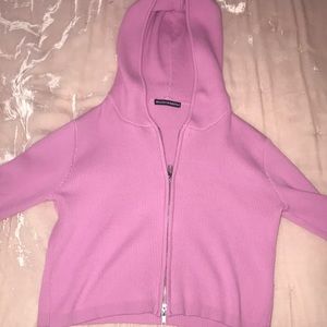 Brandy Melville bubblegum pink zip up (rare)